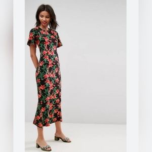 ASOS Floral Maxi Dress - Black and Red